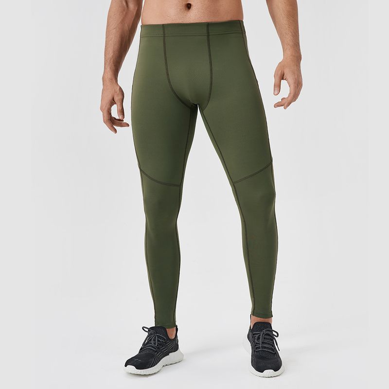 Pantaloni da fitness in nylon da uomo, aderenti, elastici, traspiranti, a vita alta, ad asciugatura rapida, sportivi e da corsa_voghion.com