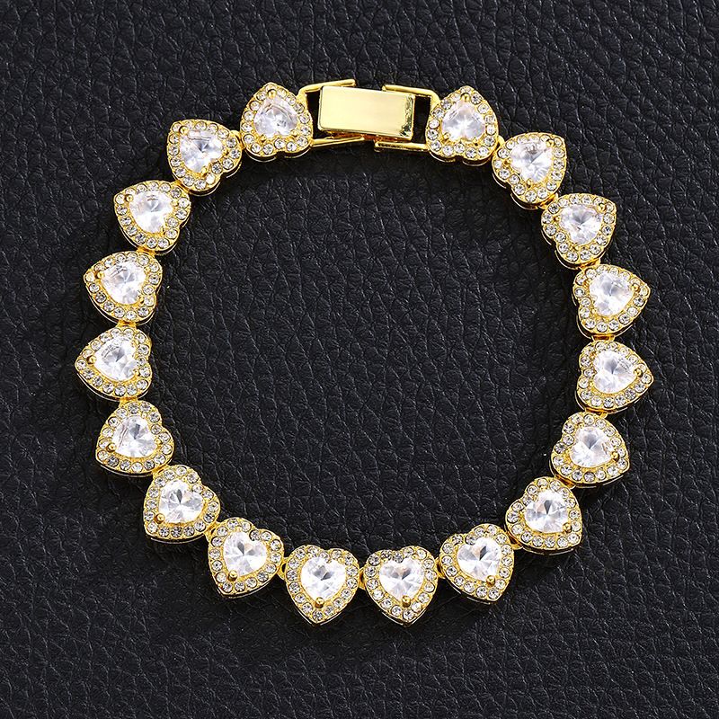 Cyrkon Love Rock Candy Chain Punk Hiphop Trendy Brand Pełny Diamentowy Kubański Łańcuch_voghion.com
