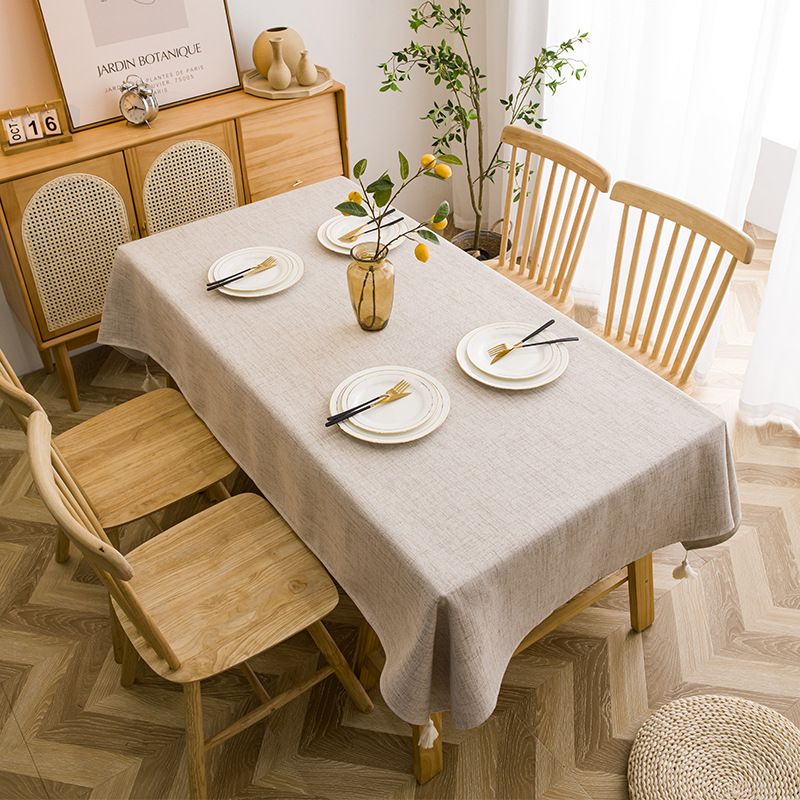 Tablecloth – Waterproof & Oil-Resistant, 60% Cotton 40% Polyester, Non-Slip Heat-Resistant, Multiple Sizes & Colors (Grey, Khaki, Blue Check, Etc.)_voghion.com