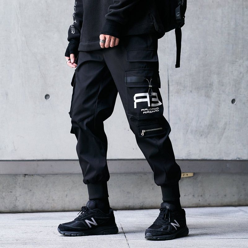 Pantalon ample multi-poches pour homme avec ceinture de jambe, pantalon décontracté_voghion.com