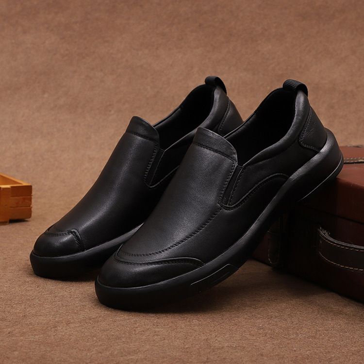 2025 Spring And Autumn Business Casual Soft Bottom Top Middle Aged Dad Men's Leather Work Shoes_voghion.com