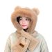 Cappello di peluche spesso e foderato in pile integrato, versatile, per protezione del collo, autunno inverno 2025 da donna_voghion.com