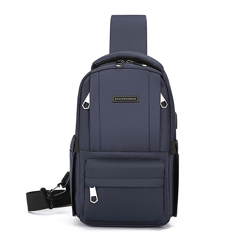 Shoulder Bag Chest Pack Wear-resistant Solid Color Simple Sports Outdoor Travel Large Capacity Mobile Phone Cycling Crossbody Bag For Men_voghion.com