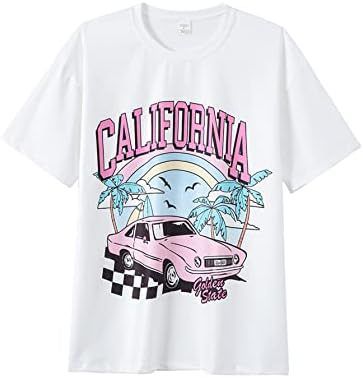 T-shirt d'été en coton coloré imprimé pour femme_voghion.com