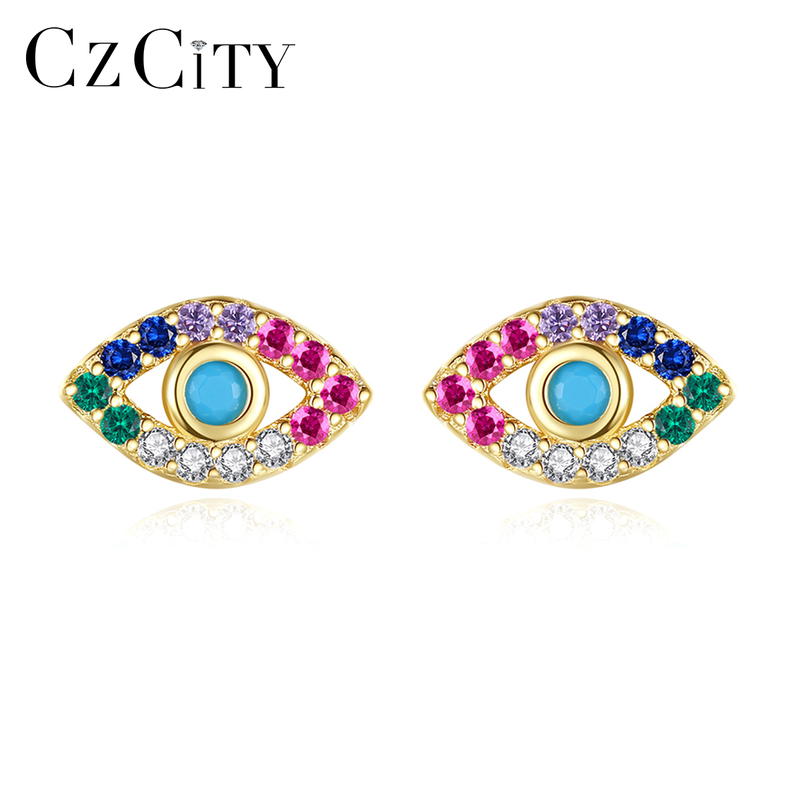 Orecchini a bottone con zirconi cubici colorati per donna, in argento sterling e opale, per feste di Natale_voghion.com