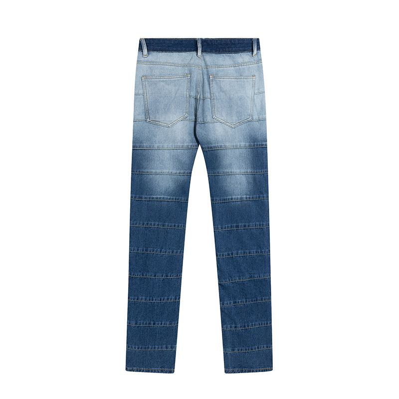 Vêtements pour hommes Jeans design de mode sens couches pantalon de lavage à bande horizontale décontracté hommes et femmes_voghion.com