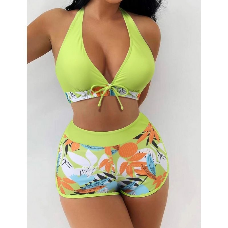 2023 Nové bikiny Dámské venkovní jednolůžkové sexy barevné bloky sportovní rozdělené plavky_voghion.com