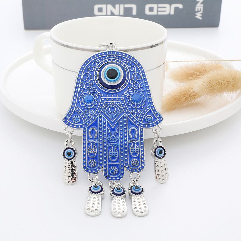 Pingente criativo de bolsa de olho azul, pingente de chaveiro de metal com palma de olho do diabo_voghion.com
