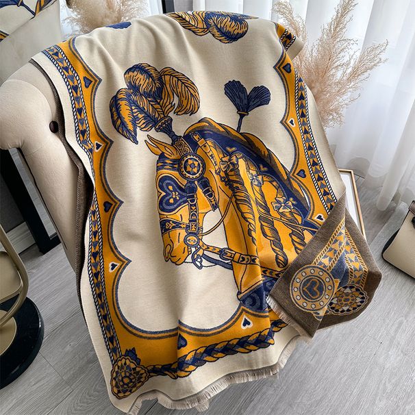 Sciarpa artistica stampata in cashmere 2024 con scialle Steed Fashion Commuting, autunno e inverno di alta qualità_voghion.com