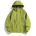 Giacca con cappuccio casual antivento impermeabile con cerniera tinta unita primaverile e autunnale con giacca softshell_voghion.com