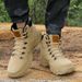 Outdoor High-Top-Stiefel Herren Anti-Rutsch Flache Bequeme Stiefeletten Herren Atmungsaktiv Verschleißfest Lässige Schnür-Wanderschuhe Herren_voghion.com