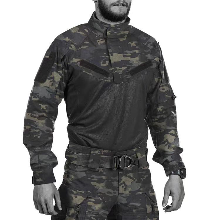 Herrenbekleidung Froschanzug Frühling und Herbst Stehkragen Langarm Camouflage Outdoor Trainingsanzug Herren Multi Pocket CS Instructor Uniform_voghion.com