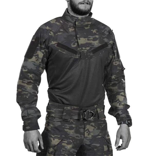 Herrenbekleidung Froschanzug Frühling und Herbst Stehkragen Langarm Camouflage Outdoor Trainingsanzug Herren Multi Pocket CS Instructor Uniform_voghion.com