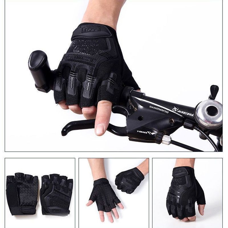 Men's Sports Half-Finger Seal Outdoor Cycling Sun Protection Anti-Slip Special Forces Combat Fitness Protective Gloves_voghion.com