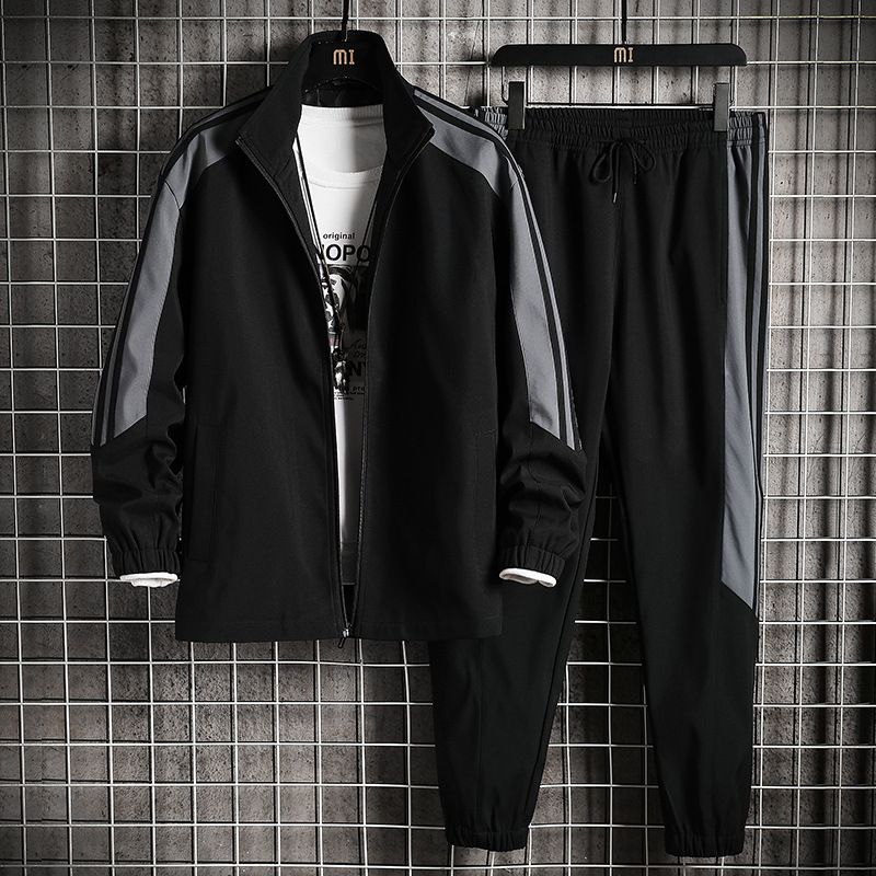 Men's Clothing 2024 autumn men's Korean style new casual sports jacket suit with cuffed trousers two-piece suit_voghion.com