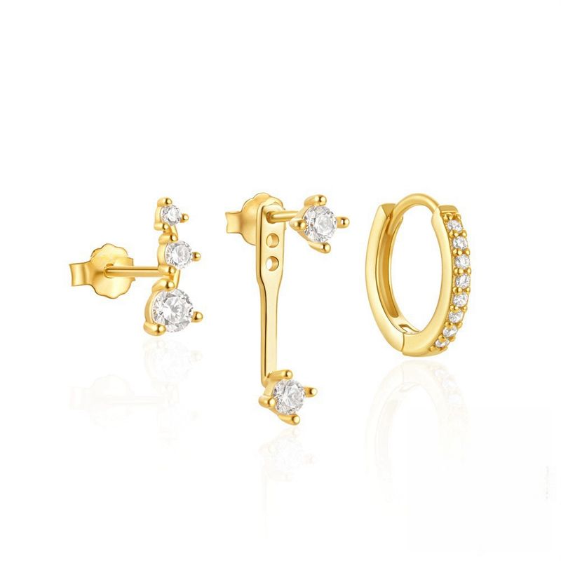 Boucles d'oreilles classiques, ensemble de boucles d'oreilles créoles à clous de tempérament haut de gamme_voghion.com