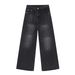 Herrenbekleidung Washed Jeans Herren Hübsche lockere, gewaschene Wischhose mit geradem, weitem Bein_voghion.com