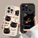 Süße Big Eye Black Cat Handyhülle für iPhone 16 15 14 13 12 11 Pro Max X XS X S Max XR SE 2020 7 8 Plus Stoßfeste Silikonhülle_voghion.com