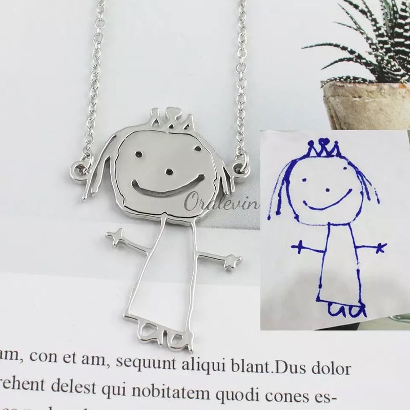 Hot selling DIY painting stainless steel pendant children's personalized necklace_voghion.com