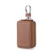 Top Cowhide Double Layer Zipper Car Case Genuine Leather Key Holder Waist Hanging Keychain For Men_voghion.com