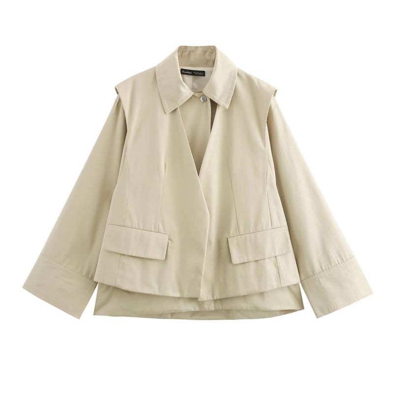 Damenbekleidung Herbst und Winter neue Street Fashion Weste Lagenjacke_voghion.com