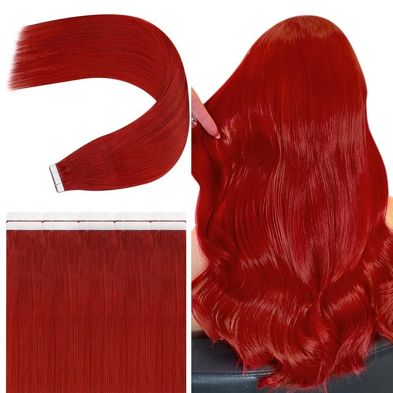 Červená páska v prodlužování vlasů Červená páska v prodlužování vlasů Páska z lidských vlasů Remy vlasové prodlužování Páska z přírodních vlasů 20 ks_voghion.com