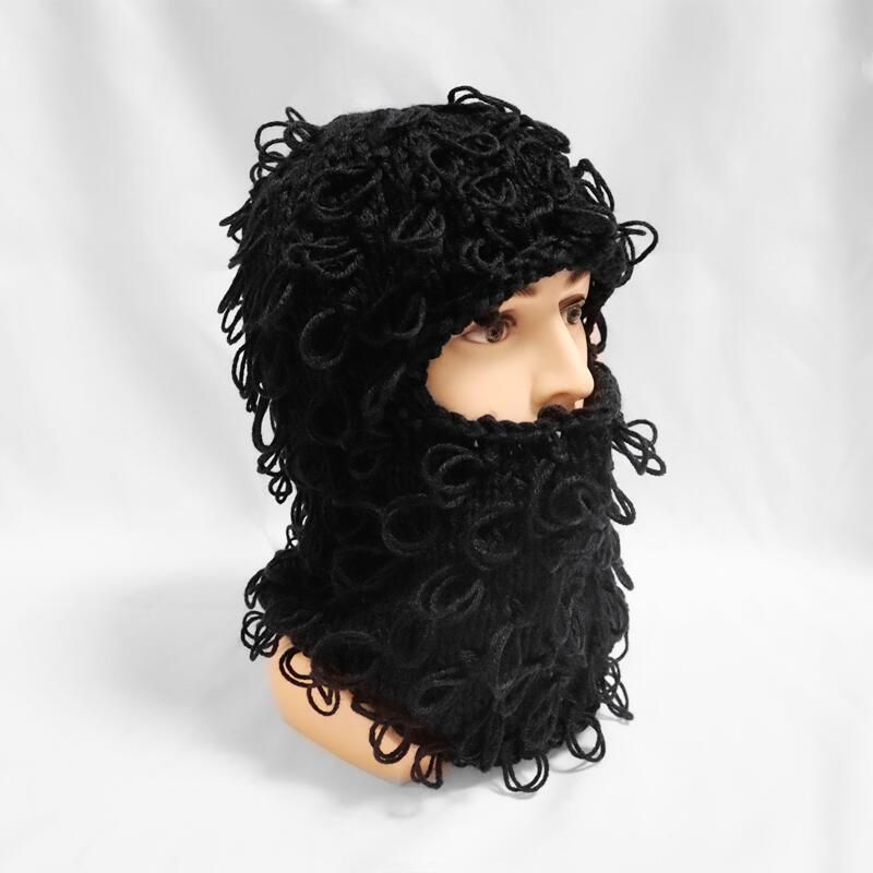 Smieklīga trikotāžas sejas maska balaclava cepure rudens un ziemas silta vilnas cepure vīriešu galvassegas visas spēles pulovera cepure_voghion.com