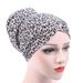 nuovo piccolo berretto a turbante floreale, berretto chemioterapico in cotone con stampa leopardata, berretto con chignon posteriore pronto per la vendita_voghion.com