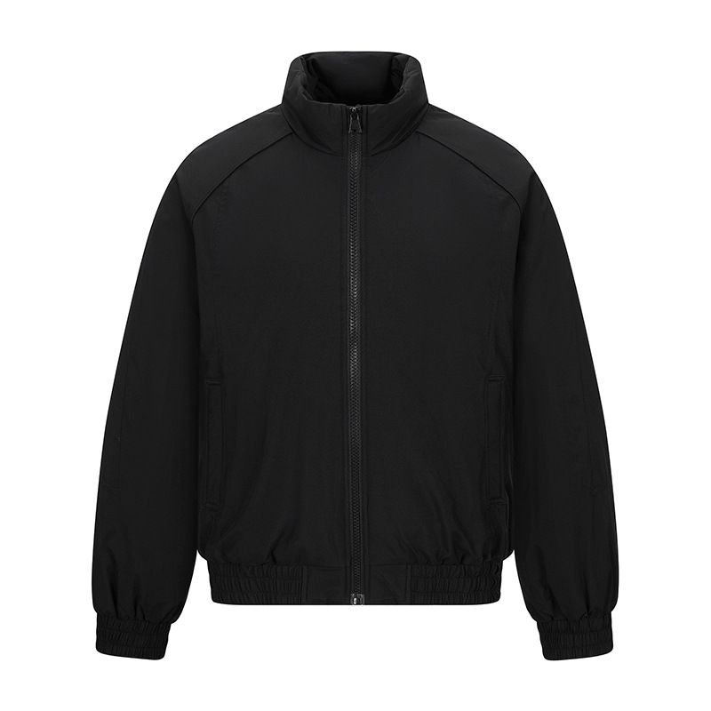 Giacca invernale da uomo con collo alto - Capospalla alla moda in misto seta e cotone con isolamento termico (grigio scuro/nero/blu navy/marrone)_voghion.com