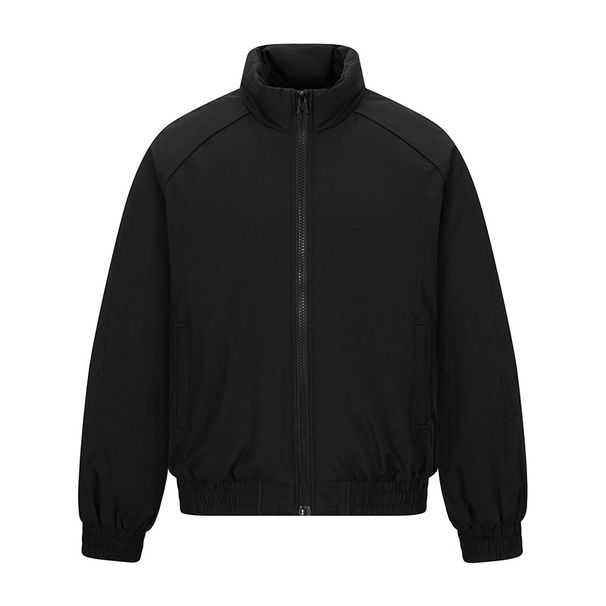 Giacca invernale da uomo con collo alto - Capospalla alla moda in misto seta e cotone con isolamento termico (grigio scuro/nero/blu navy/marrone)_voghion.com