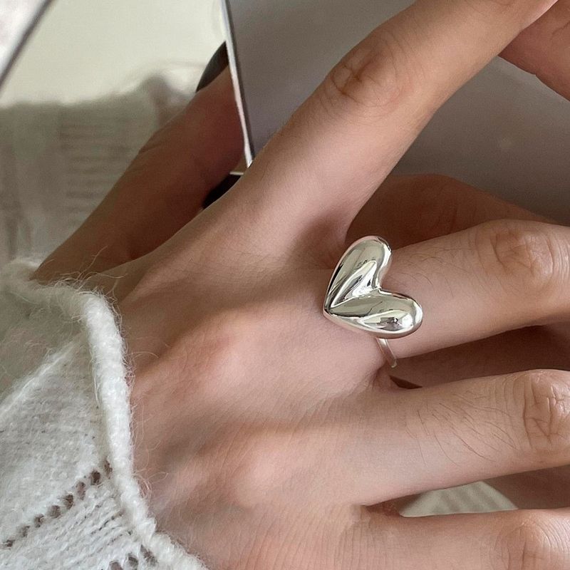 Anello da donna retrò con cuore in argento originale stile moda 2025, gioielli alla moda JZ791_voghion.com