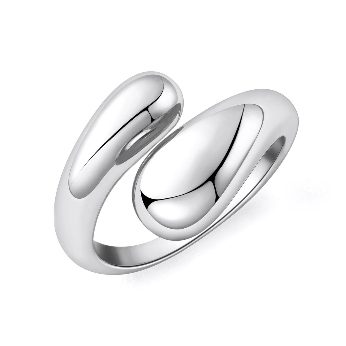 Anello in titanio di alta qualità con goccia d'acqua regolabile a forma di croce dorata per donna, semplice conservazione del colore, leggero e lussuoso._voghion.com