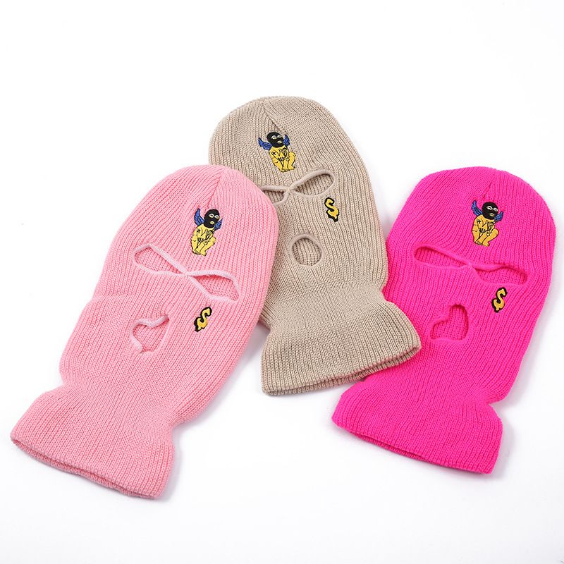 Unisex-Strickmütze mit Nackenwärmer – Warme Wintermütze für Damen und Herren, stylisches Dreiloch-Design, weiches Wollmaterial, ideal zum Skifahren und für Outdoor-Aktivitäten_voghion.com