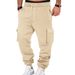 Men's Cargo Pants With Multi-Pockets Drawstring Casual Jogger Pants Loose Fit Comfortable Trousers For Outdoor Work Travel_voghion.com
