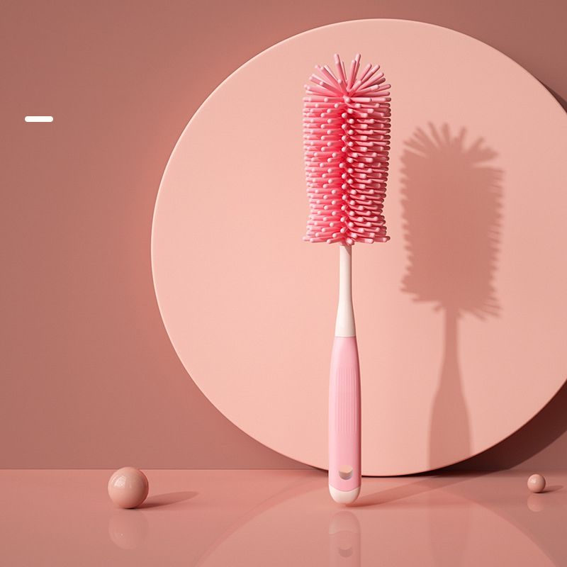 Silikonflaskrengöringsborste Baby Napp Sugrör Skrubber 360 Grader Glaskopp Tvätt Rengöringsborste Kök Rengöringsverktyg Set_voghion.com