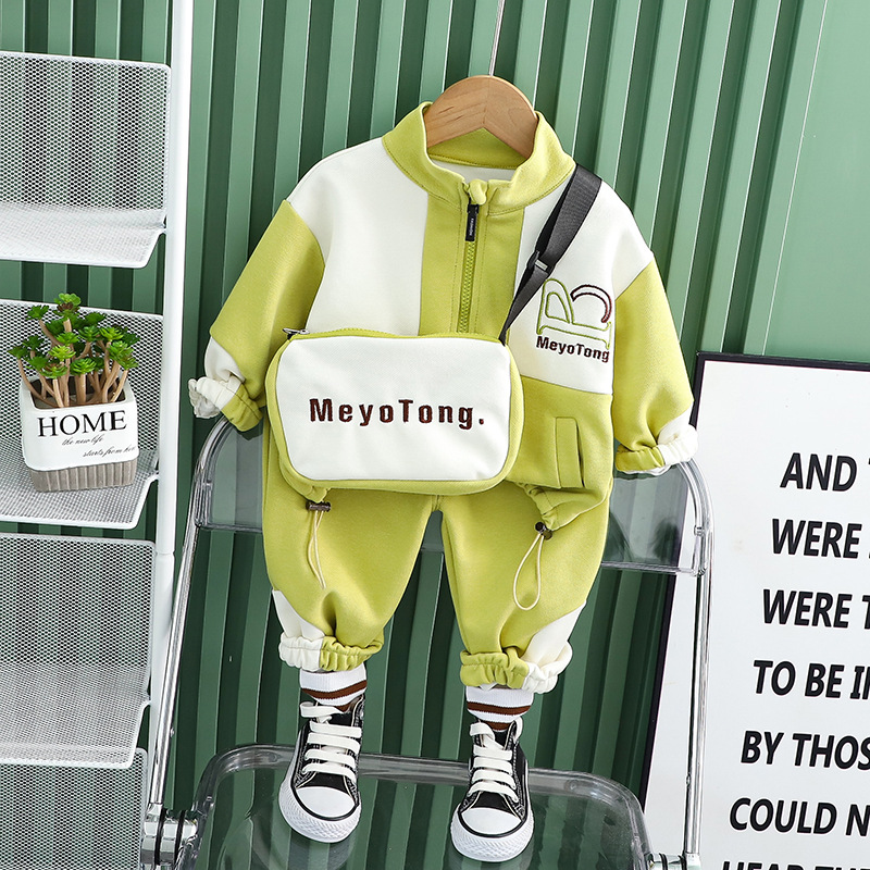 Completo da neonato 2023 Camicie con cerniera alla moda primaverili e autunnali dei nuovi ragazzi belli per bambini super carini in due pezzi_voghion.com