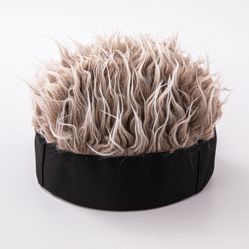 Landlord wig short hair hip-hop parody brimless hat_voghion.com