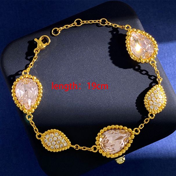 Braccialetti con pietre preziose artificiali e gocce d'acqua con intarsi in rame_voghion.com