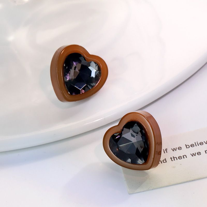 1 Pair Streetwear Geometric Resin Ear Studs_voghion.com