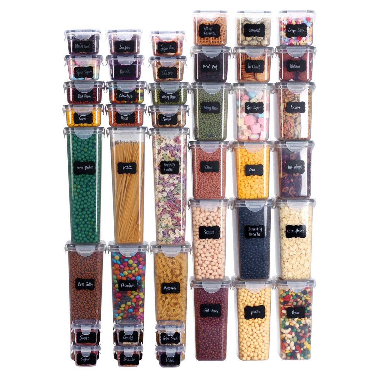 42 teile/satz PP kunststoff versiegelt glas 42-teiliges set getreide nudel stick öffnen abdeckung reis_voghion.com