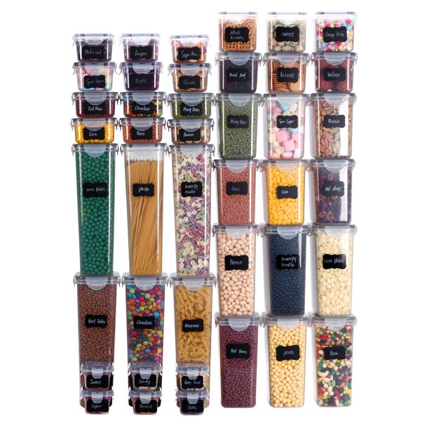 42 teile/satz PP kunststoff versiegelt glas 42-teiliges set getreide nudel stick öffnen abdeckung reis_voghion.com