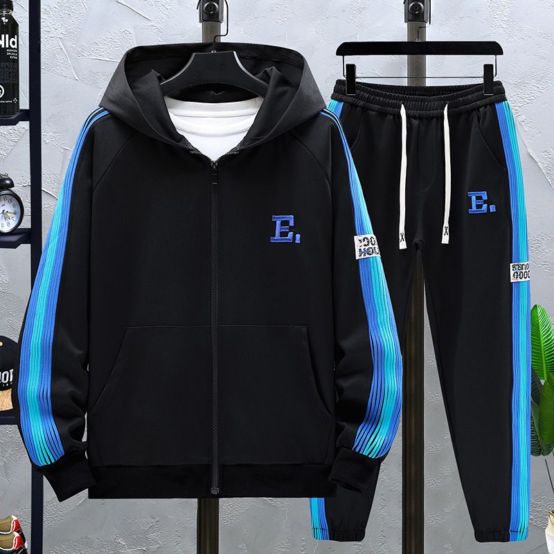 Men's Clothing sports suit autumn sweatshirt men's hooded trendy brand zipper casual cardigan with two piece suit men's jacket_voghion.com