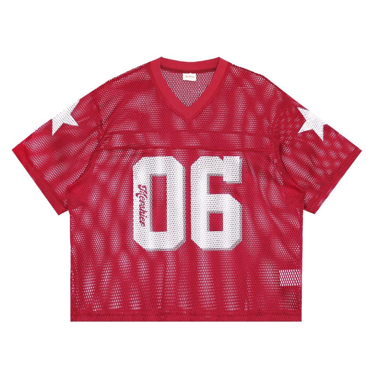 Men's Clothing Retro Summer Loose Silhouette Breathable Mesh Letter Printing Hollow V Neck Short Sleeved T Shirt_voghion.com