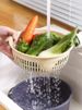 【Práctico para uso doméstico】 Drenaje de plástico de doble capa, lavado, cocina, sala de estar, canasta de frutas y verduras,_voghion.com