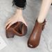 Echtes Leder Mid-Heel Round Toe Casual Top Layer Rindsleder Ethnische Kurze Stiefel Damen Herbst Neuer Stil_voghion.com