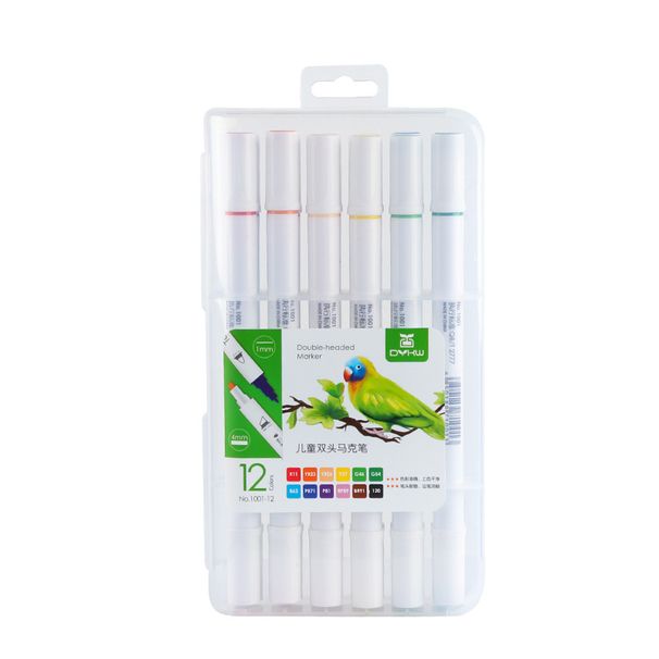 Dake 48-Color Dual-Tip Markers Set, 36 Oil-Based Fine & Broad Tip Art Markers For Students & Artists, Vibrant Colors, Waterproof, White Case_voghion.com