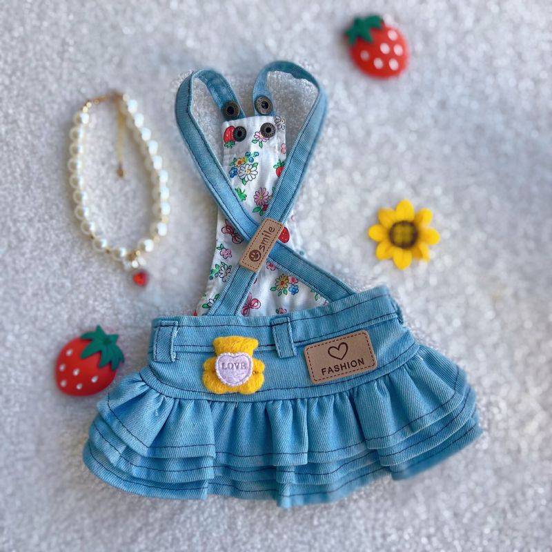 Haustier Hochwertige Kleidung Katze Denim Kleiner Hund Malteser Shih Tzu Yorkshire Terrier Prinzessin Kuchenrock_voghion.com
