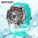 Unisex Octagonal Transparent Digital Analog Watch With Multifunction – 50M Waterproof, Luminous, World Time & 5 Alarms_voghion.com
