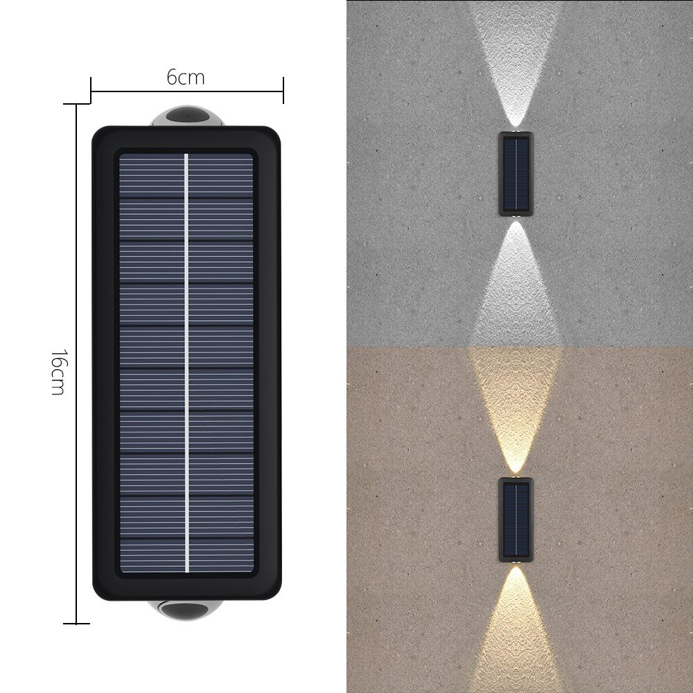 Solar Wall Lights Outdoor, Waterproof Garden Lights With White & Warm Light, LED Solar Powered Wall Lamp For Patio, Yard, Pathway, Fence_voghion.com
