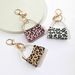 Portachiavi con ciondolo per borsa, con stampa leopardata, piccolo portachiavi curvo in pelle PU, portachiavi con portamonete, accessorio per borsa per auto transfrontaliera_voghion.com